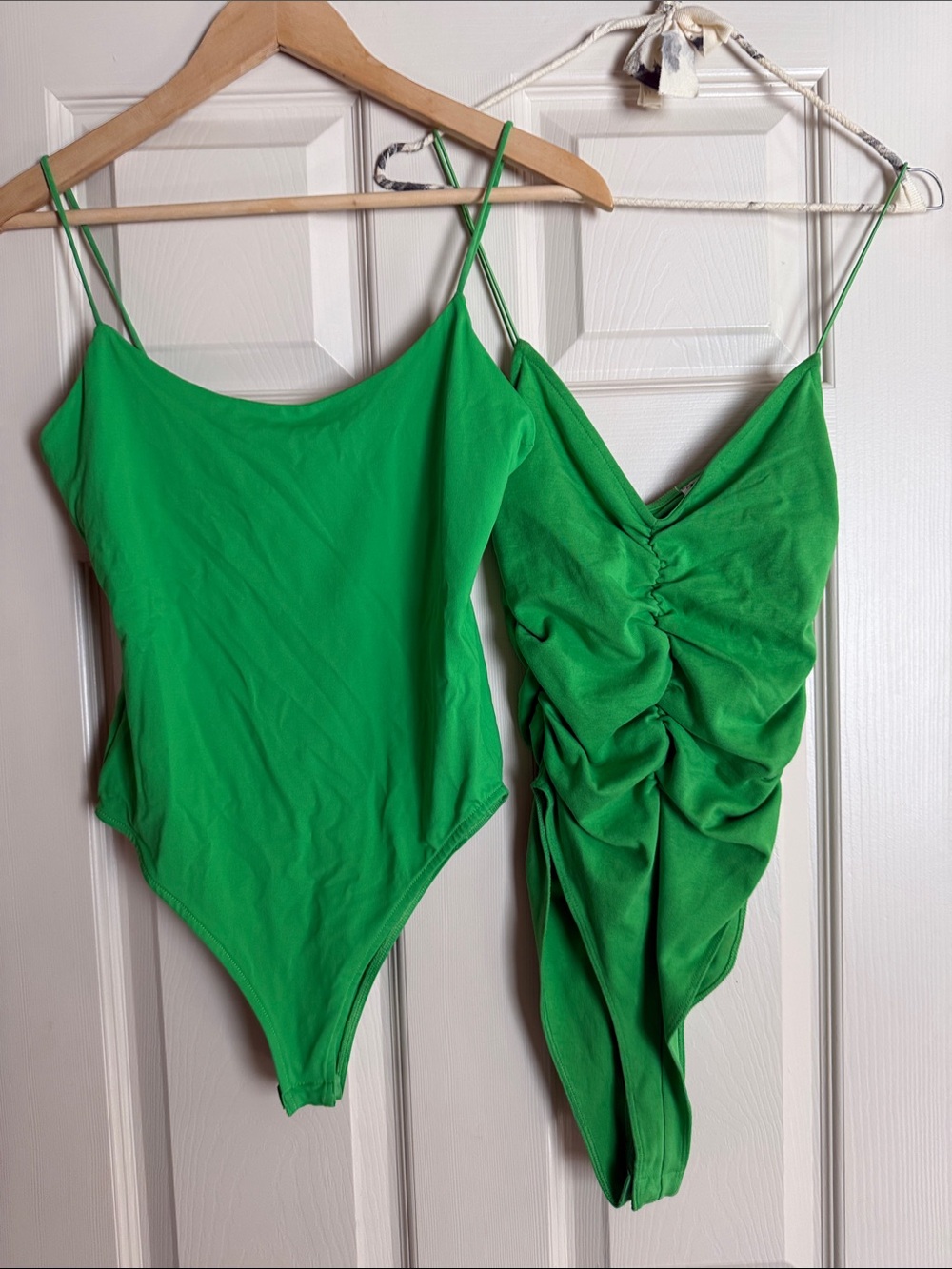 Zara Bright Green Spaghetti Strap Bodysuit Duo